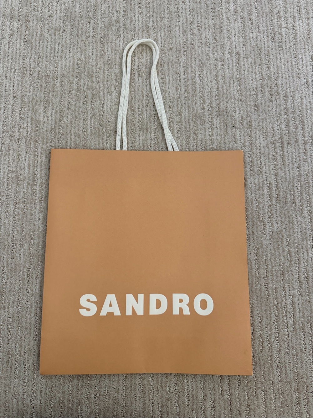 Sandro Tan Tote with White Logo and Handles